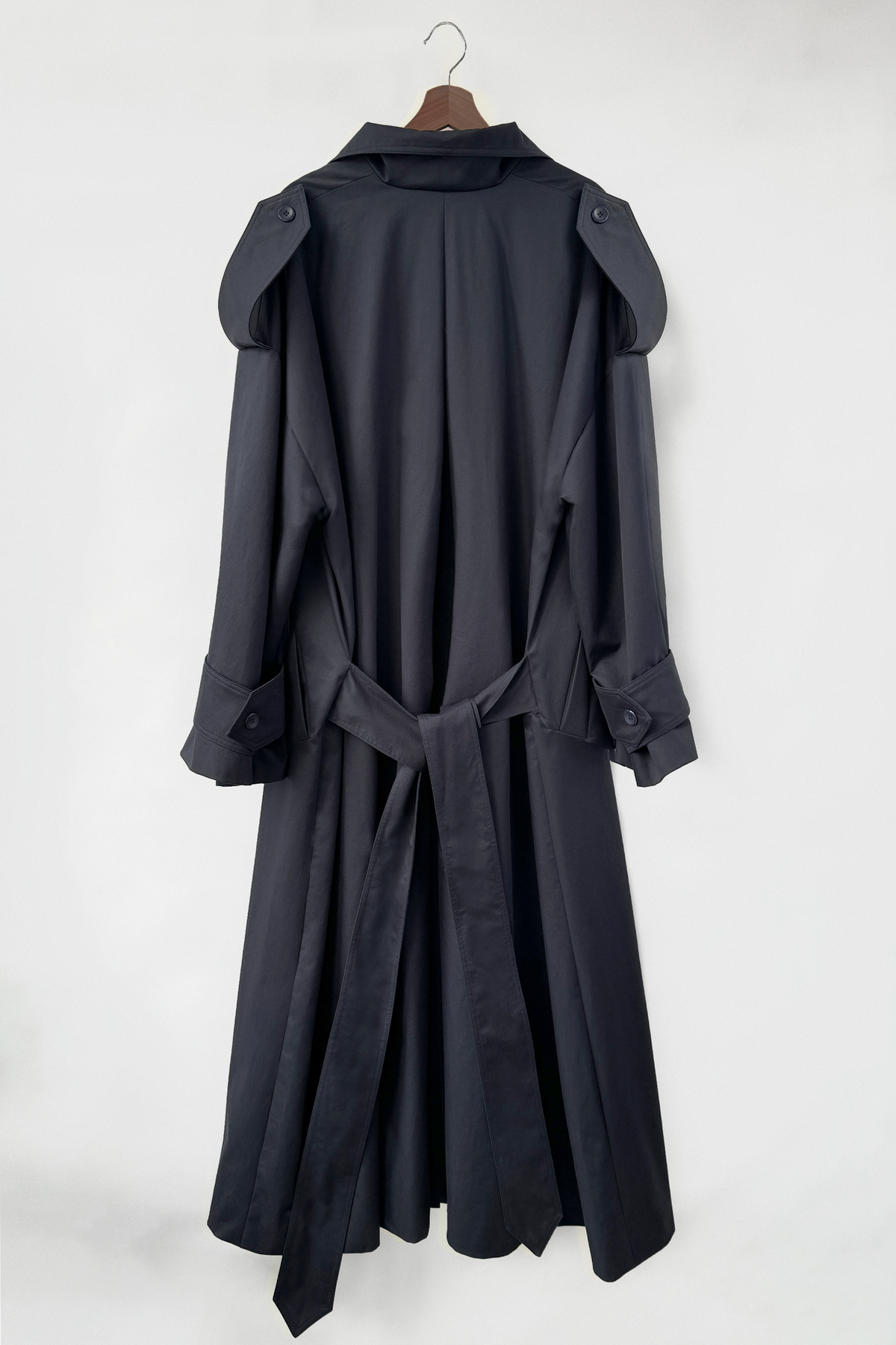 Pleated Kimono Coat Navy