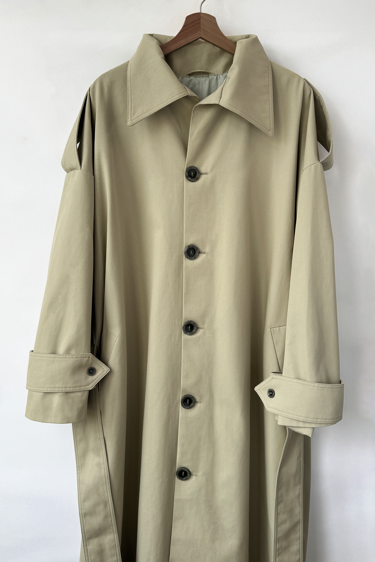Pleated Kimono Coat White Sand