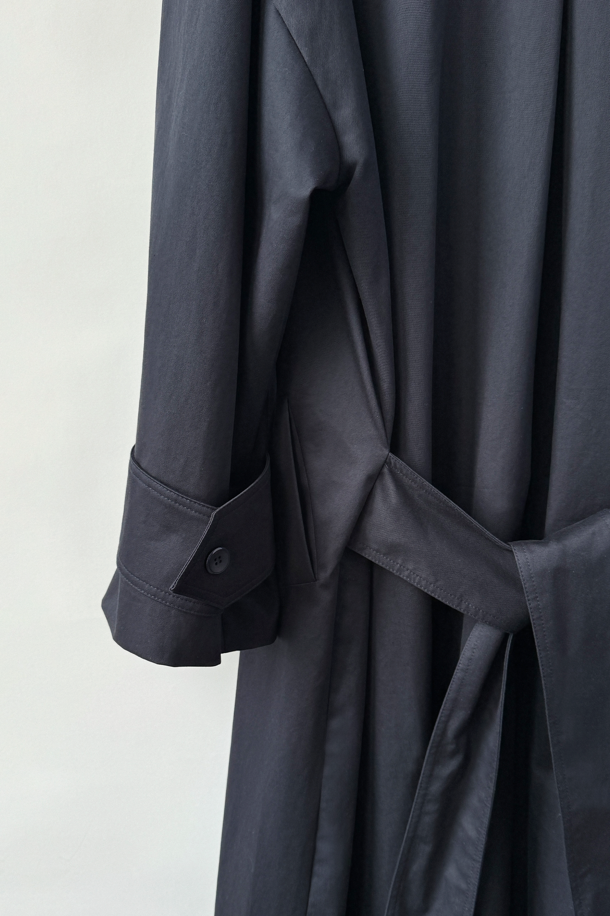 Pleated Kimono Coat Navy