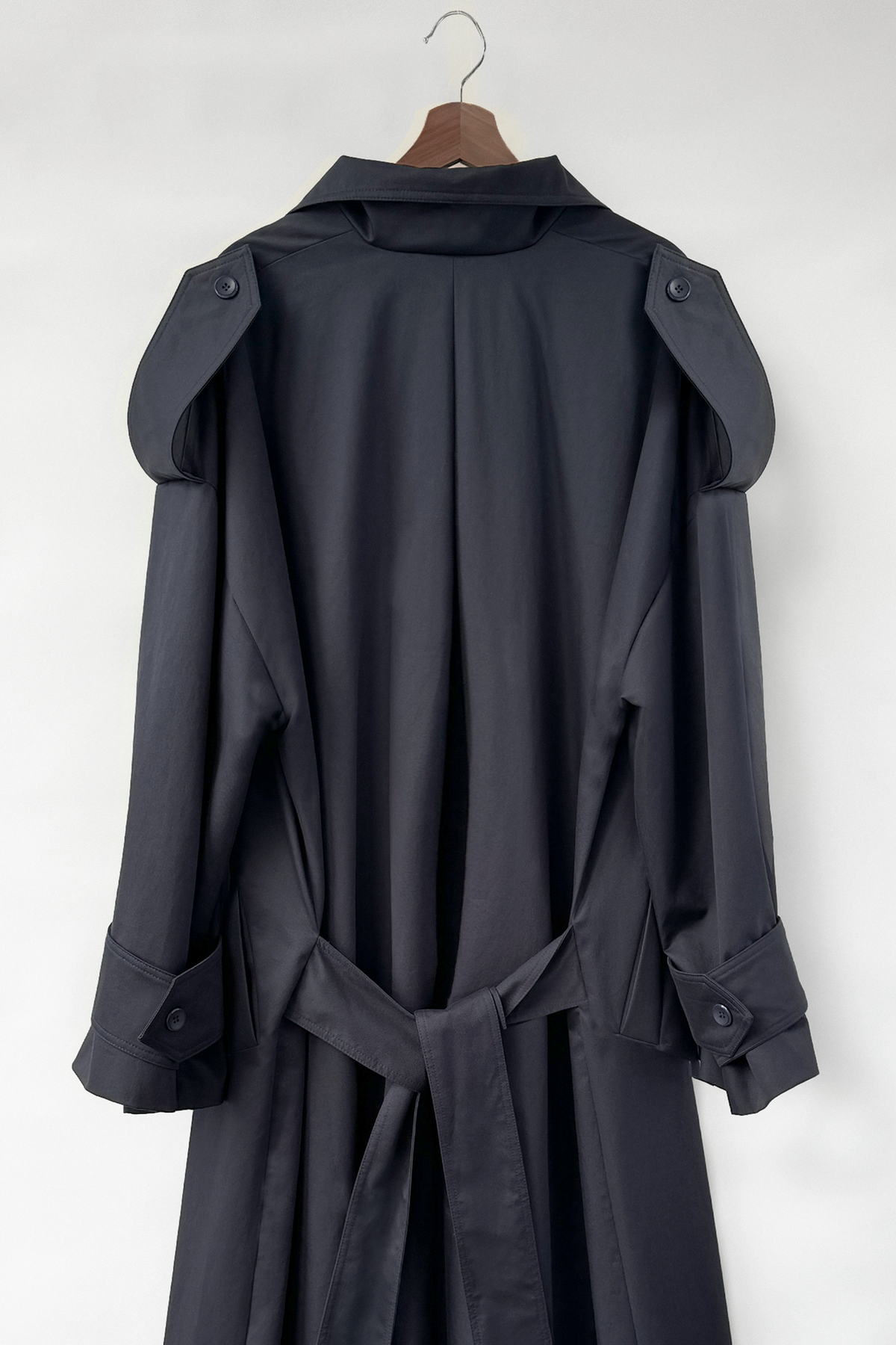 Pleated Kimono Coat Navy
